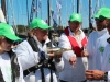 The crew celebrating the finish